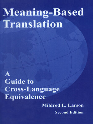 cover image of Meaning-Based Translation